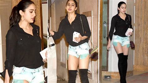 Sara Ali Khan In Hot Shorts And Thigh High Boots Video Youtube