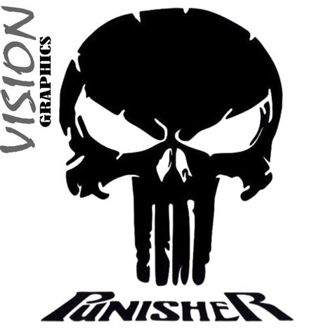 Large Punisher Skull Car Bonnet Sticker Vinyl Graphics Decals Etsy