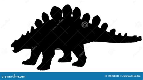 Vector Silhouette Of A Stegosaurus Dinosaurus Stock Illustration