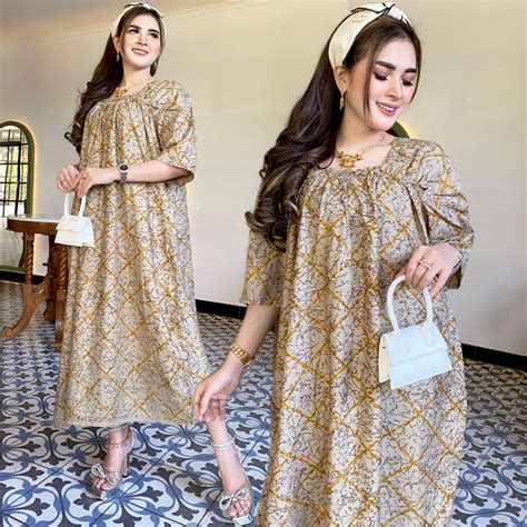 Jual Dress Fuji JUMBO Ld 130 140 Rayon Adem Bumil Daster Viral Adat