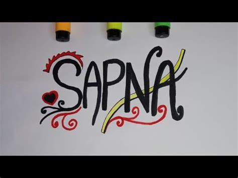 How To Draw Sapna Name Drawing Sapna Name Art YouTube