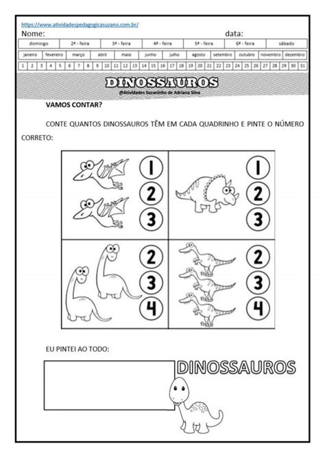 Atividades Para Ed Infantil Dinossauros Atividades Suzaninho