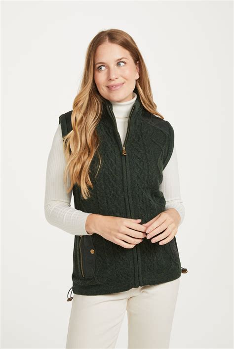 Castlehill Ladies Gilet With Fleece Collar Green