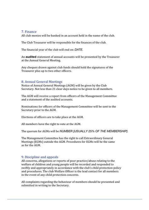 Club Constitution Template In Word And Pdf Formats Page 3 Of 4