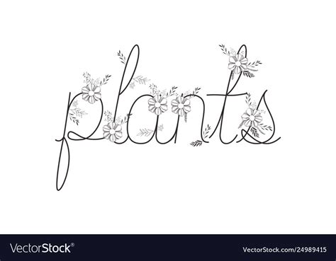 Word Plants With Leafs Decoration Royalty Free Vector Image