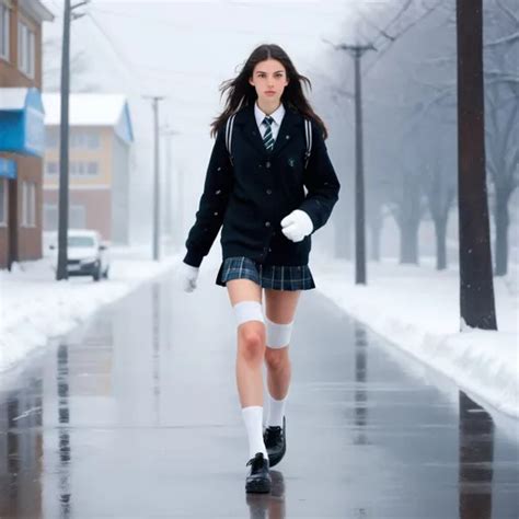 Sigrid As A Brunette Schoolgirl With Cold Bare Cold OpenArt