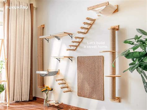 Bonus April 2021 Giveaway Fukumaru Mounted Cat Climbing Wall Shelf Floppycats™