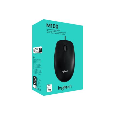 Logitech M100 Full-Size Wired Mouse Black - Incredible Connection
