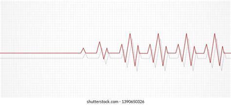 Heart Pulse Line Banner Vector Illustration Stock Vector Royalty Free