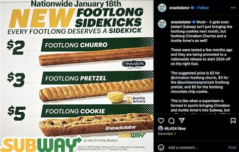 Subway Is Releasing Two New Footlong Desserts Alongside Their 12-inch ...