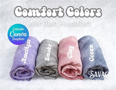 Color Blast 1545 Color Chart Colorblast Mockup Comfort Colors