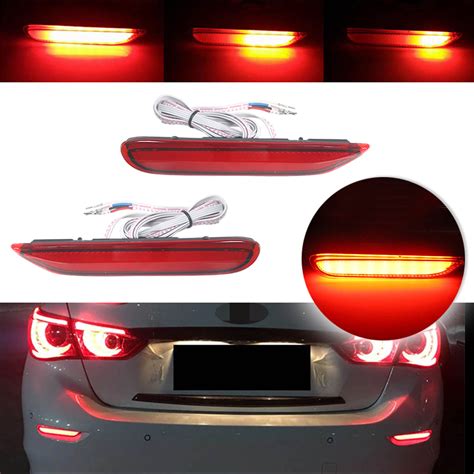 Red Lens Led Bumper Lights W Sequential Turn Signal For Infiniti Q