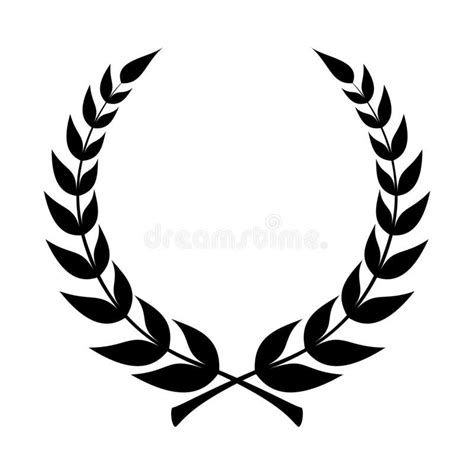 A Black And White Laurel Wreath With Two Crossed Spears On The Side