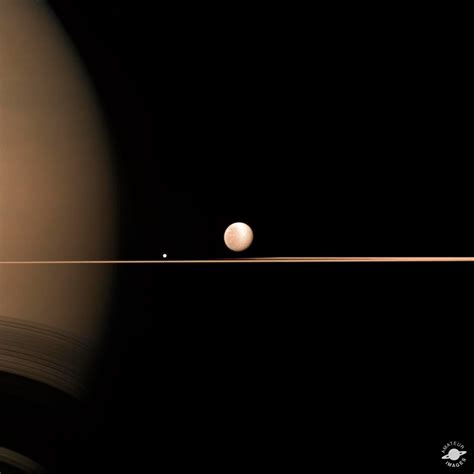 Saturn Rhea And Mimas By Elisabetta Bonora Nasa Solar System Exploration