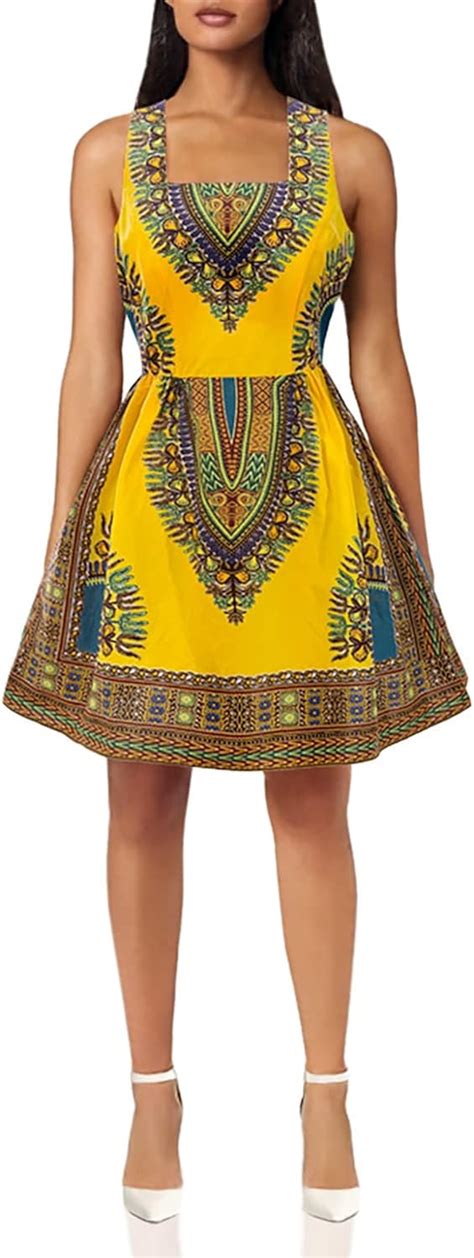 Buy Shenbolen Woman African Print Dress Dashiki Traditional Dress Party