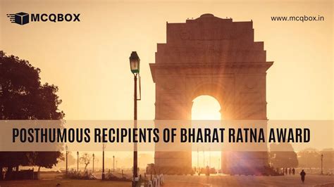 Posthumous Recipients Of Bharat Ratna Award Till Date 2024 Mcqbox