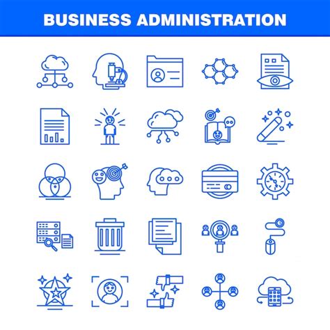 Premium Vector | Business administration line icons