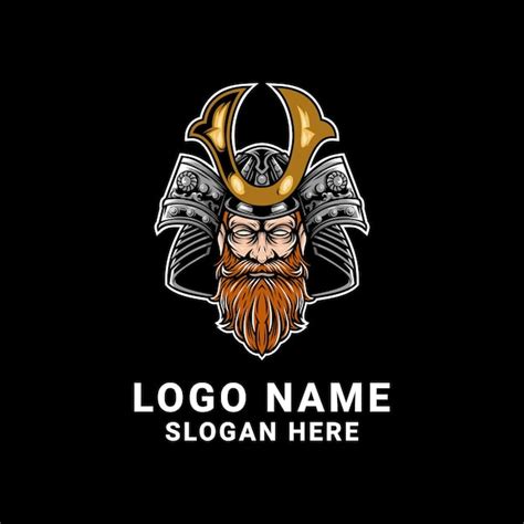 Design De Logotipo Samurai Vetor Premium