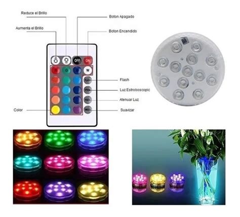 Luz Para Pileta Pila Rgb Pack X Sumergible Piscina Colores Mundo Led