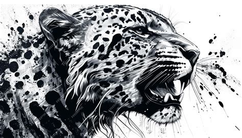 Premium Photo | Sketch of Roaring Jaguar on White Background