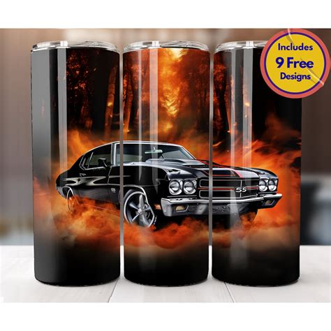 Classic Chevy Chevelle Muscle Car 20 Oz Tumbler Sublimation Design Car