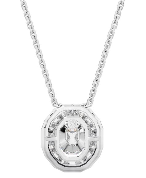 Swarovski Mesmera Silver Tone Crystal Pendant Necklace 18 12 Macys