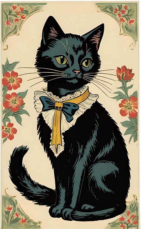 Vintage Cat Illustration Free Stock Photo Public Domain Pictures