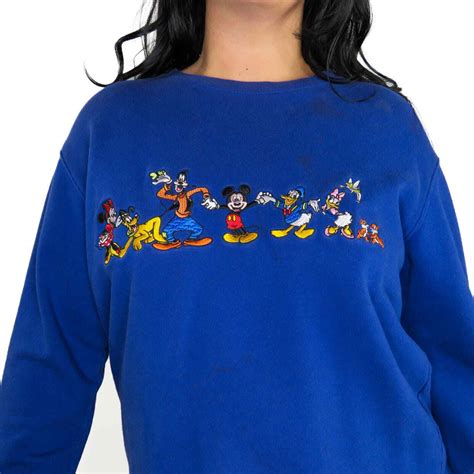 S Vintage Walt Disney World Blue Embroidered Mickey Gem