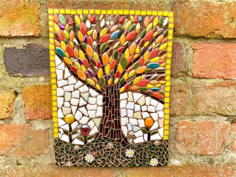 Large Mosaic Tree Of Life Mosaic Garden Decor Mosaic Art Tree Of