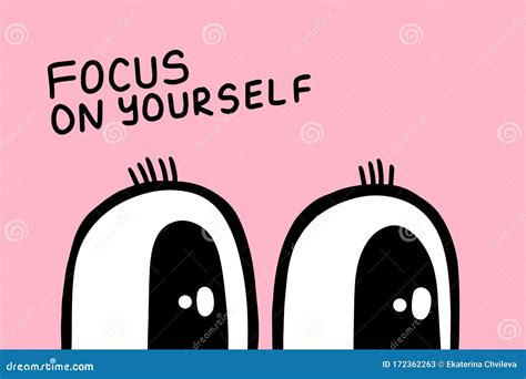 Focus On Yourself Hand Drawn Vector Illustration In Cartoon Comic Style ...