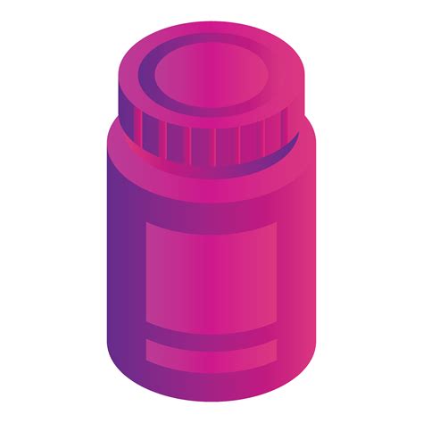 Pink Pill Bottle Icon Isometric Style 15510822 Vector Art At Vecteezy