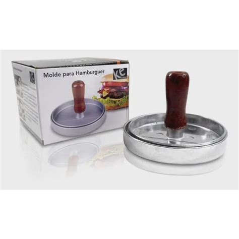 Molde Para Hamb Rguer Cm Em Metal Cabo Madeira Kehome No Shoptime