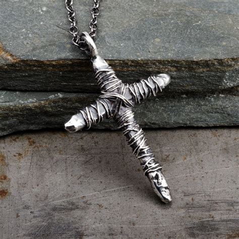 This Voodoo Cross Pendant Necklace Is Handmade Of 925 Sterling Silver