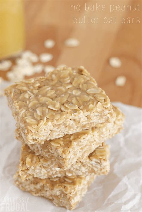 Healthy No Bake Peanut Butter Oat Bars Recipe Fabulessly Frugal