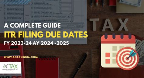 Itr Filing Last Dates Fy 2023 24 Due Date Itr Filing Actaxindia