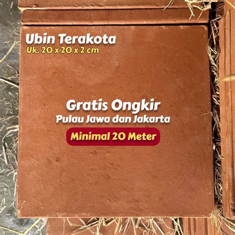 Ubin Terakota Tegel Lantai Keramik Bata Terakota Ukuran 20 X 20 Free