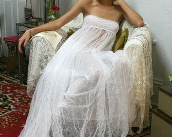Sheer Lace Bridal Nightgown Lingerie Wedding By SarafinaDreams
