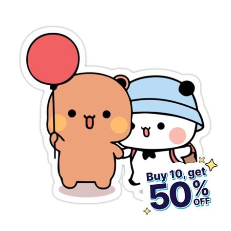 Bear And Panda Bubu Dudu Balloon Sticker Sticker For Sale By