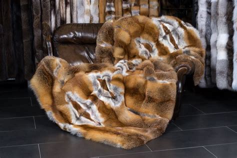 European Red Fox Fur Blanket Basic Style Paustian Furs