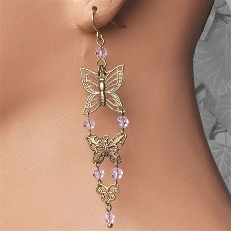 Ohrschmuck butterfly Ohrhänger Schmetterling rosa Etsy Nederland