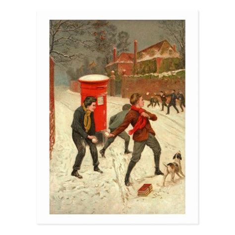 Vintage Winter Scene Postcard | Zazzle