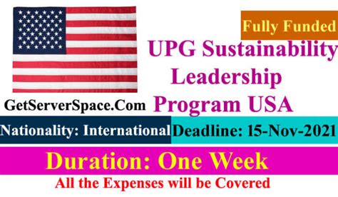 UPG Sustainability Fully Funded Leadership Program 2022 In The USA