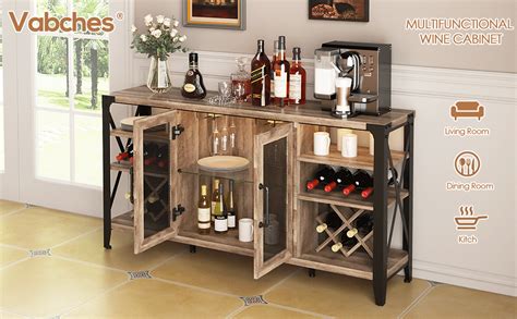 Amazon Vabches Wine Bar Cabinet For Liquor And Glasses Farmhouse