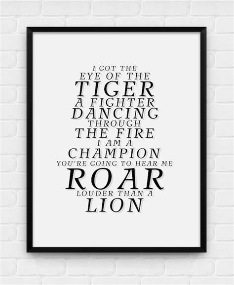 Katy Perry Roar Lyric Printable Poster Digital