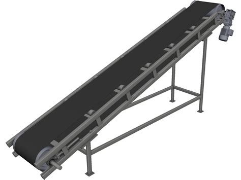 Industrial Belt Conveyor 3d Model Ph
