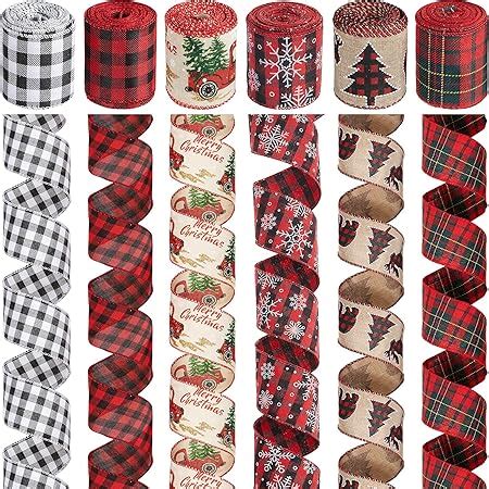 Amazon Rolls Yards Fall Burlap Ribbon W Buffalo Plaid