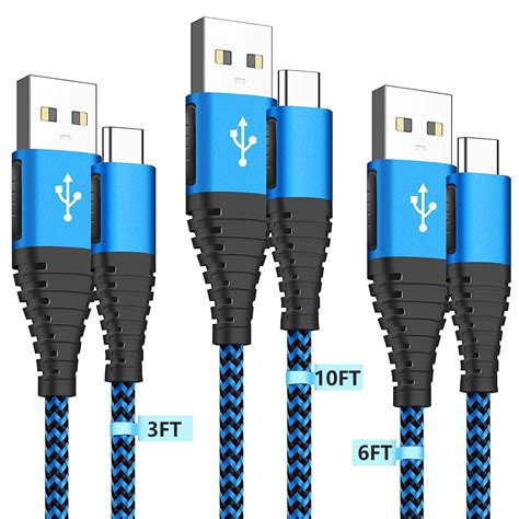 Aioneus USB C Charger Cord 3Pack 10ft 6ft 3ft Fast Charging Cable