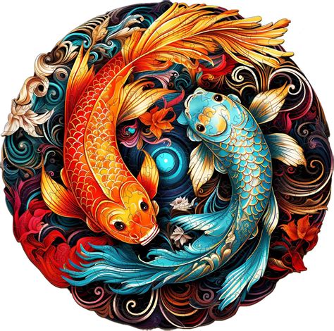 Amazon Woodemon Wooden Puzzles For Adults Yin Yang Fish M Pcs