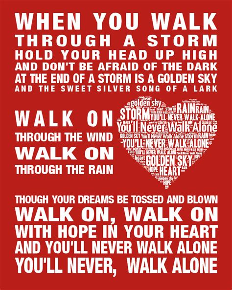 You Ll Never Walk Alone Anthem Music Song Lyrics Wall Art Print Poster