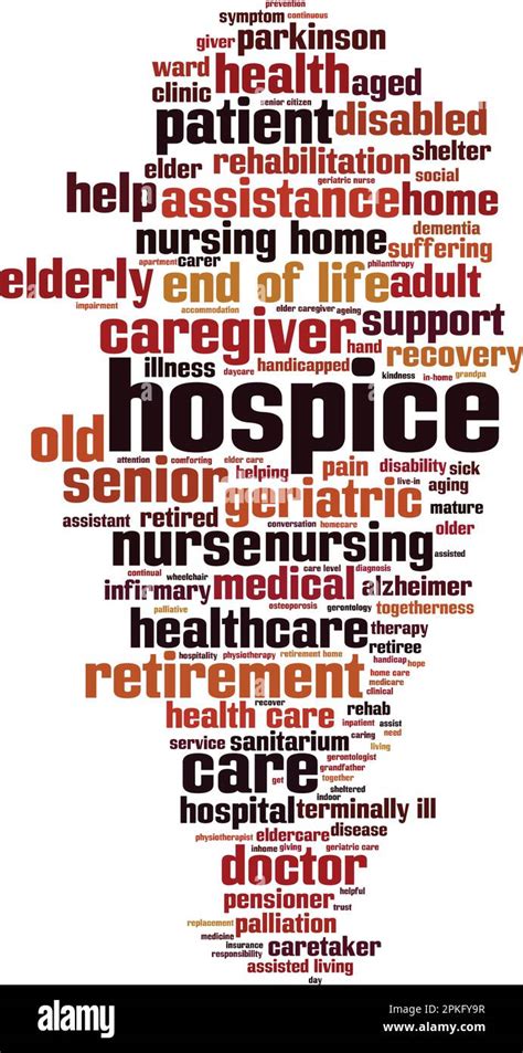 Hospice Word Cloud Concept Collage Made Of Words About Hospice Vector